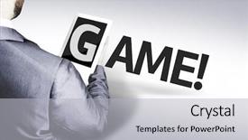  Presentation with trivia - PPT theme enhanced with trivia - business man with the text background and a light gray colored foreground