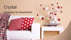  Presentation with trivia - Presentation having trivia - cozy christmas home interior background and a lemonade colored foreground