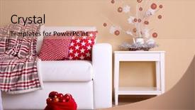  Presentation with interior decorating home - Beautiful presentation theme featuring trivia - cozy christmas home interior backdrop and a coral colored foreground