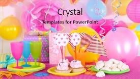  Presentation with trivia - Slide set consisting of trivia - festive table setting for birthday background and a lemonade colored foreground