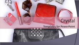  Presentation with trivia - Theme enhanced with trivia - ladies handbag and things background and a coral colored foreground