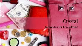  Presentation with arabic ladies - Slides having trivia - ladies handbag and things background and a red colored foreground