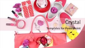 Presentation with top view of candles - Amazing PPT layouts having trivia - women bag stuff top view backdrop and a  colored foreground