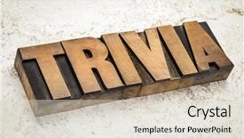  Presentation with trivia - Presentation design consisting of trivia word in vintage letterpress background and a lemonade colored foreground