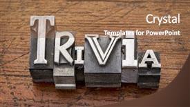  Presentation with trivia - Theme featuring trivia word in vintage metal background and a coral colored foreground