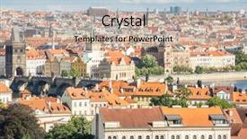  Presentation with prague - Theme with aerial view of prague cityscape czech republic background and a mint green colored foreground