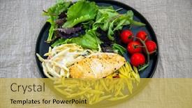  Presentation with pasta sauce - PPT theme with trofie-pasta-marinate-chicken-parmesan background and a yellow colored foreground