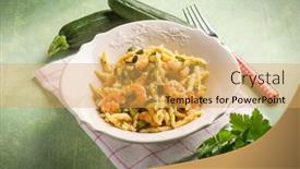  Presentation with shrimp - Beautiful PPT layouts featuring trofie with zucchinis and shrimp backdrop and a yellow colored foreground