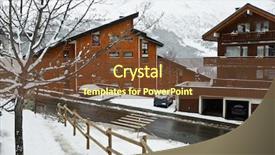  Presentation with storm - Amazing presentation theme having troism - ski resort after snow storm backdrop and a  colored foreground