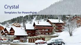  Presentation with parks and recreation snow storm - Amazing PPT theme having troism - ski resort after snow storm backdrop and a  colored foreground