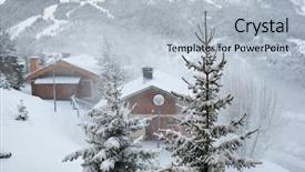  Presentation with parks and recreation snow storm - PPT theme having troism - ski resort at snow storm background and a  colored foreground