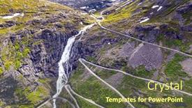  Presentation with adventure - PPT theme having troll-staircase-on-a-sunny background and a tawny brown colored foreground