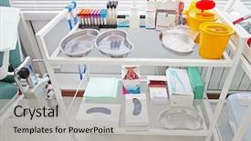  Presentation with consulting - Cool new presentation with emergency trolley - interior of a doctor's consulting backdrop and a light gray colored foreground