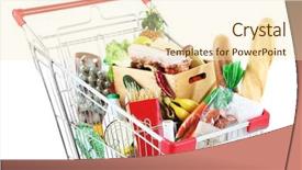  Presentation with groceries cart - Amazing PPT layouts having trolley - shopping cart full with various backdrop and a cream colored foreground