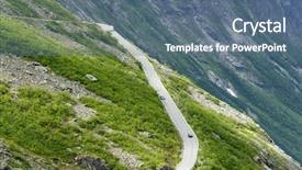  Presentation with road bike in mountains - Audience pleasing PPT theme consisting of trollstigen road between the mountains norway the most winding and dangerous road in europe backdrop and a ocean colored foreground