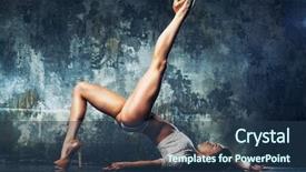  Presentation with sexy - Colorful slide deck enhanced with trompe l oeil - young sexy slim fitness woman backdrop and a  colored foreground