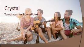  Presentation with guitar - PPT layouts enhanced with trompeta - friends playing the guitar background and a  colored foreground