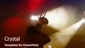  Presentation with stage - PPT layouts with trompeta - trombone player silhouette on stage background and a wine colored foreground