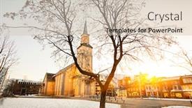  Presentation with norway - Colorful slides enhanced with tromso-cathedral-in-center backdrop and a soft green colored foreground