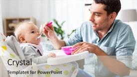  Presentation with baby foot newborn and family - Presentation with family food eating and people background and a soft green colored foreground