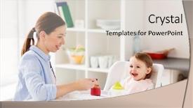  Presentation with baby food - Slide deck with foods jars - family food eating and people background and a lemonade colored foreground