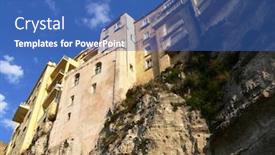  Presentation with mediterranean - Presentation with tropea-landscape-for-picturesque-mediterranean background and a teal colored foreground