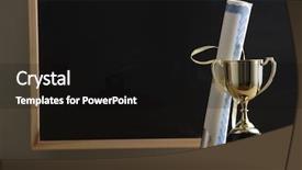  Presentation with trophy award - Theme enhanced with trophy and certificate in front background and a black colored foreground