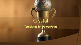  Presentation with trophy - Slides consisting of trophy-and-globe background and a tawny brown colored foreground