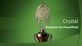  Presentation with trophy green - Slide set enhanced with trophy-award-against-green-background background and a forest green colored foreground