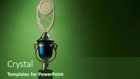  Presentation with trophy award green - Beautiful slide set featuring trophy-award-against-green-background backdrop and a forest green colored foreground