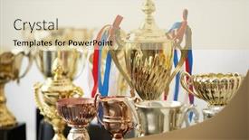  Presentation with awards - Audience pleasing presentation design consisting of trophy-awards-for-champion-leadership backdrop and a lemonade colored foreground