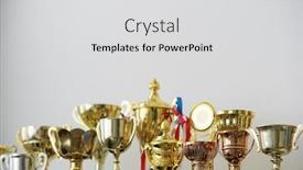  Presentation with awards - Slide set featuring trophy-awards-for-champion-leadership background and a light gray colored foreground