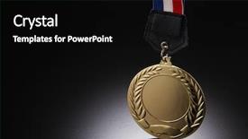  Presentation with certificate - PPT layouts consisting of trophy certificate - close up of the golden background and a  colored foreground