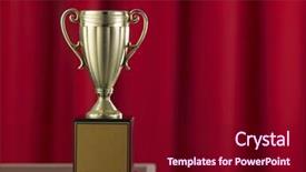  Presentation with red curtain - Slide set enhanced with trophy in front of the red curtain background and a wine colored foreground