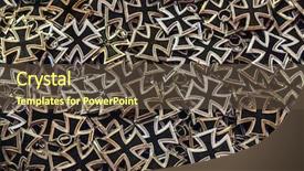  Presentation with soviet - Slide set enhanced with trophy of soviet army background and a tawny brown colored foreground