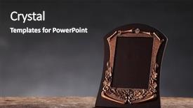  Presentation with trophy award - Presentation enhanced with trophy on top of old background and a dark gray colored foreground