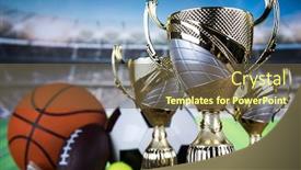  Presentation with award winning - Presentation enhanced with trophy-winning-award-sport-ball background and a tawny brown colored foreground