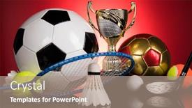  Presentation with sport award - Presentation consisting of trophy-winning-award-sport-ball background and a coral colored foreground