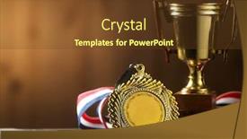  Presentation with trophy - Presentation theme enhanced with trophy-with-ribbon background and a tawny brown colored foreground