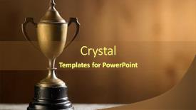  Presentation with trophy - Presentation theme having trophy-with-ribbon background and a tawny brown colored foreground