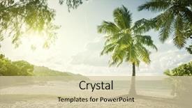  Presentation with island party - PPT theme consisting of tropical - anse lazio beach praslin island background and a soft green colored foreground