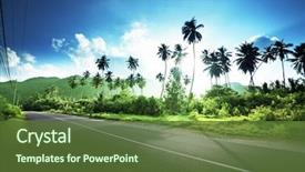  Presentation with jungle - Beautiful presentation featuring tropical - empty road in jungle backdrop and a tawny brown colored foreground