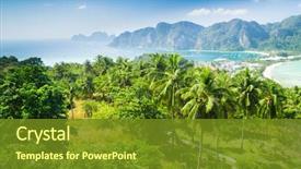  Presentation with heaven - Presentation design consisting of tropical - exotic backdrop heaven seascape background and a tawny brown colored foreground