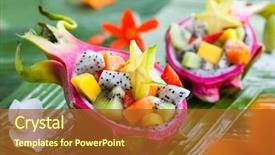  Presentation with tropical fruit - Amazing presentation theme having tropical - exotic fruit salad served backdrop and a tawny brown colored foreground