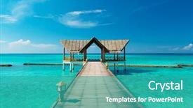  Presentation with maldives - Cool new slide set with tropical - jetty on the maldives backdrop and a teal colored foreground