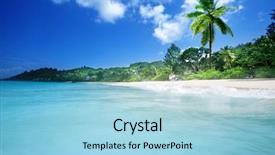  Presentation with island - Cool new slides with tropical africa - beach on mahe island seychelles backdrop and a light blue colored foreground
