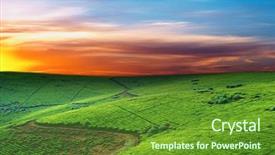  Presentation with tea plantation - Beautiful presentation theme featuring tropical africa - tea plantation in uganda backdrop and a tawny brown colored foreground
