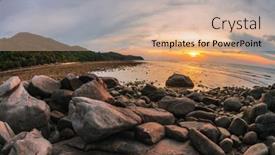  Presentation with fish beach - Cool new presentation theme with tropical-beach-at-beautiful-sunset backdrop and a lemonade colored foreground