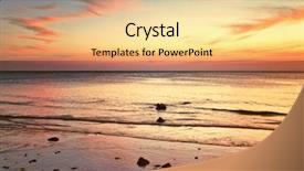  Presentation with tropical beach sunset - PPT layouts having tropical beach at beautiful sunset background and a lemonade colored foreground
