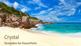  Presentation with nature - Amazing slides having tropical beach at seychelles - nature backdrop and a cream colored foreground